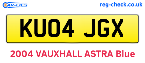 KU04JGX are the vehicle registration plates.