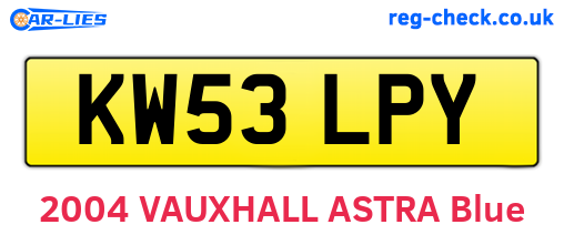 KW53LPY are the vehicle registration plates.