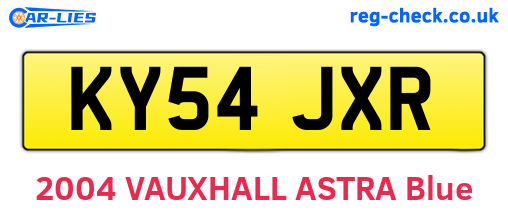 KY54JXR are the vehicle registration plates.