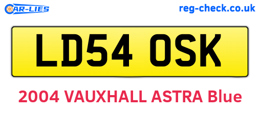 LD54OSK are the vehicle registration plates.