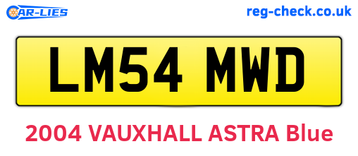 LM54MWD are the vehicle registration plates.