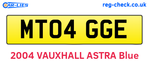 MT04GGE are the vehicle registration plates.