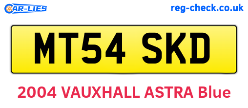 MT54SKD are the vehicle registration plates.