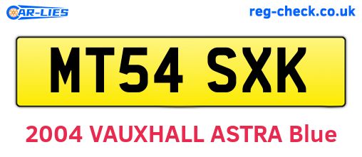 MT54SXK are the vehicle registration plates.