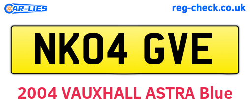 NK04GVE are the vehicle registration plates.