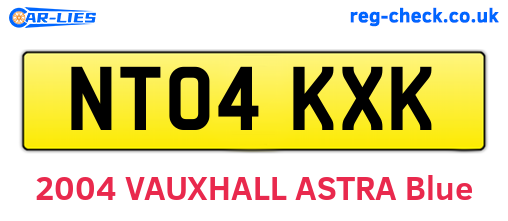 NT04KXK are the vehicle registration plates.