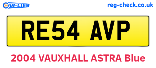 RE54AVP are the vehicle registration plates.