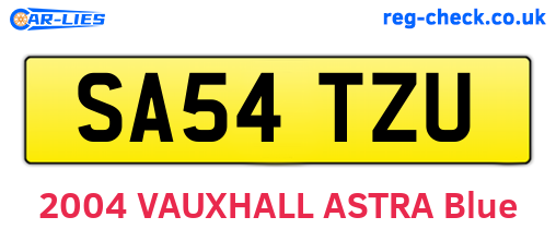 SA54TZU are the vehicle registration plates.