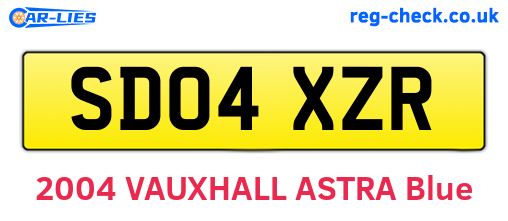 SD04XZR are the vehicle registration plates.