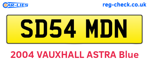 SD54MDN are the vehicle registration plates.