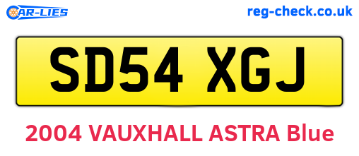 SD54XGJ are the vehicle registration plates.