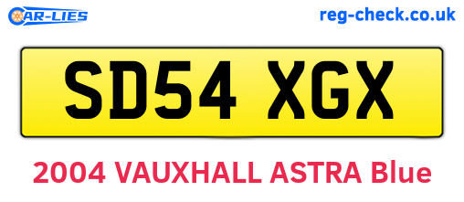 SD54XGX are the vehicle registration plates.