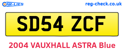 SD54ZCF are the vehicle registration plates.