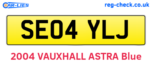 SE04YLJ are the vehicle registration plates.