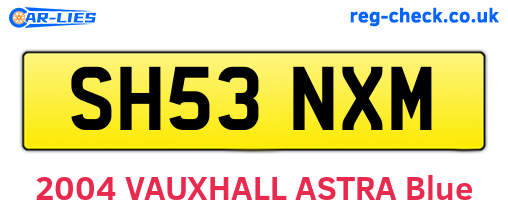 SH53NXM are the vehicle registration plates.