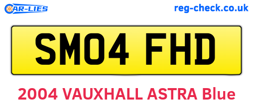 SM04FHD are the vehicle registration plates.