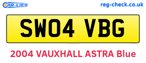 SW04VBG are the vehicle registration plates.