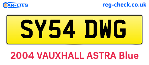 SY54DWG are the vehicle registration plates.