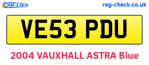 VE53PDU are the vehicle registration plates.