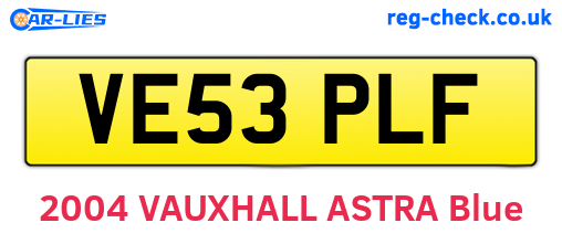 VE53PLF are the vehicle registration plates.