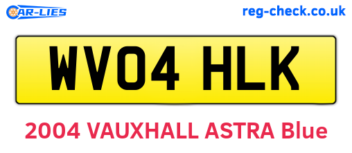 WV04HLK are the vehicle registration plates.