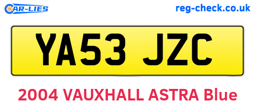 YA53JZC are the vehicle registration plates.