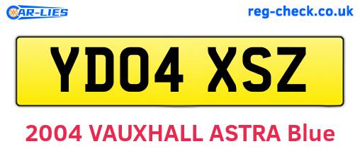 YD04XSZ are the vehicle registration plates.
