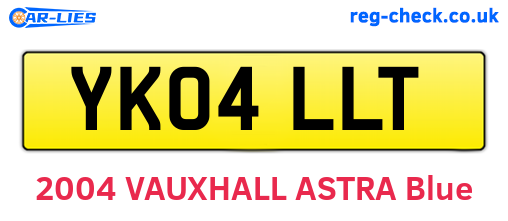 YK04LLT are the vehicle registration plates.
