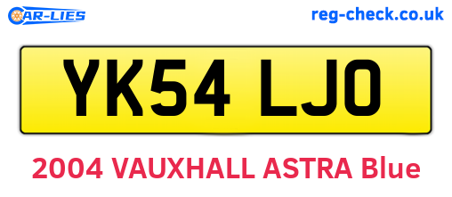 YK54LJO are the vehicle registration plates.