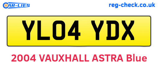 YL04YDX are the vehicle registration plates.