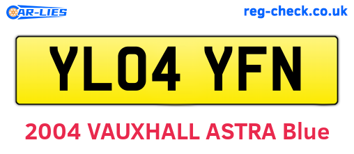 YL04YFN are the vehicle registration plates.