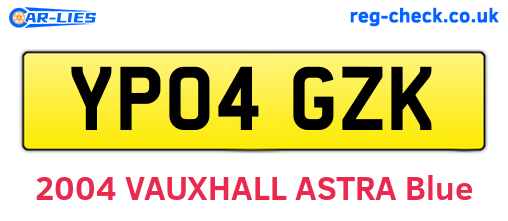 YP04GZK are the vehicle registration plates.