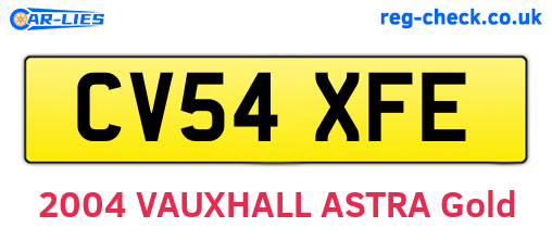 CV54XFE are the vehicle registration plates.