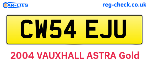 CW54EJU are the vehicle registration plates.