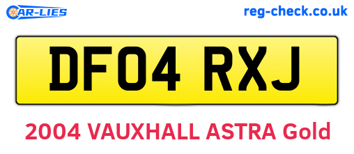 DF04RXJ are the vehicle registration plates.
