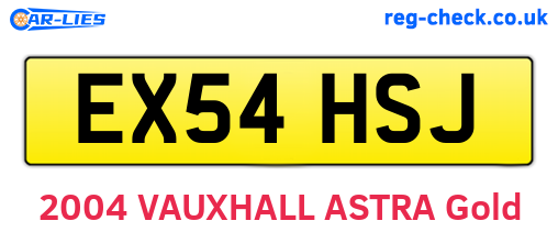 EX54HSJ are the vehicle registration plates.