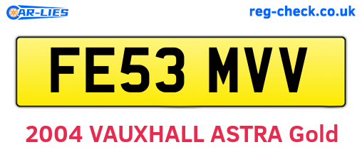 FE53MVV are the vehicle registration plates.