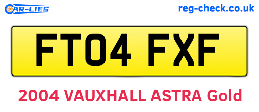 FT04FXF are the vehicle registration plates.