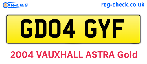GD04GYF are the vehicle registration plates.