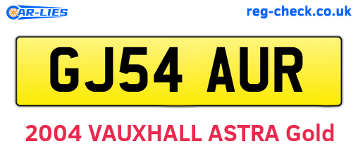 GJ54AUR are the vehicle registration plates.
