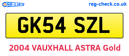 GK54SZL are the vehicle registration plates.