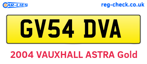 GV54DVA are the vehicle registration plates.