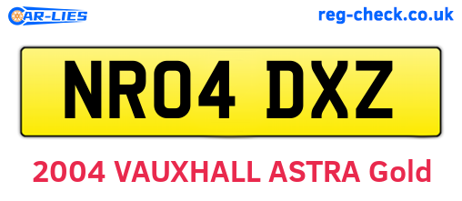 NR04DXZ are the vehicle registration plates.