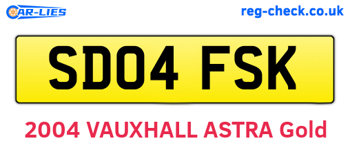 SD04FSK are the vehicle registration plates.