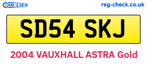 SD54SKJ are the vehicle registration plates.
