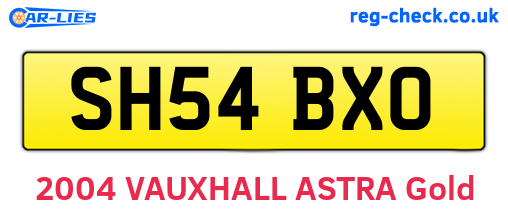 SH54BXO are the vehicle registration plates.