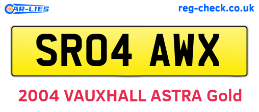 SR04AWX are the vehicle registration plates.