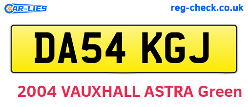 DA54KGJ are the vehicle registration plates.