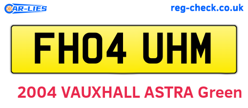 FH04UHM are the vehicle registration plates.