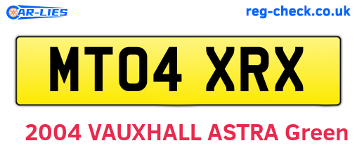 MT04XRX are the vehicle registration plates.